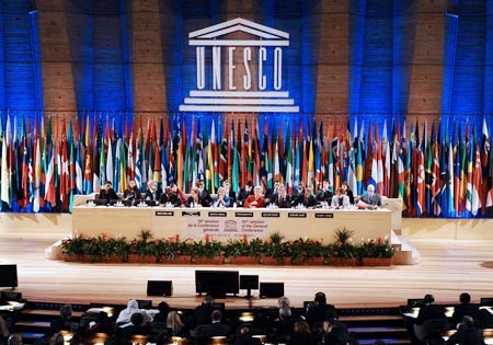 UNESCO trở thành cơ quan đầu tiên thuộc Liên Hiệp Quốc dành cho Palestine quy chế thành viên đầy đủ. Ảnh: Bloomberg.